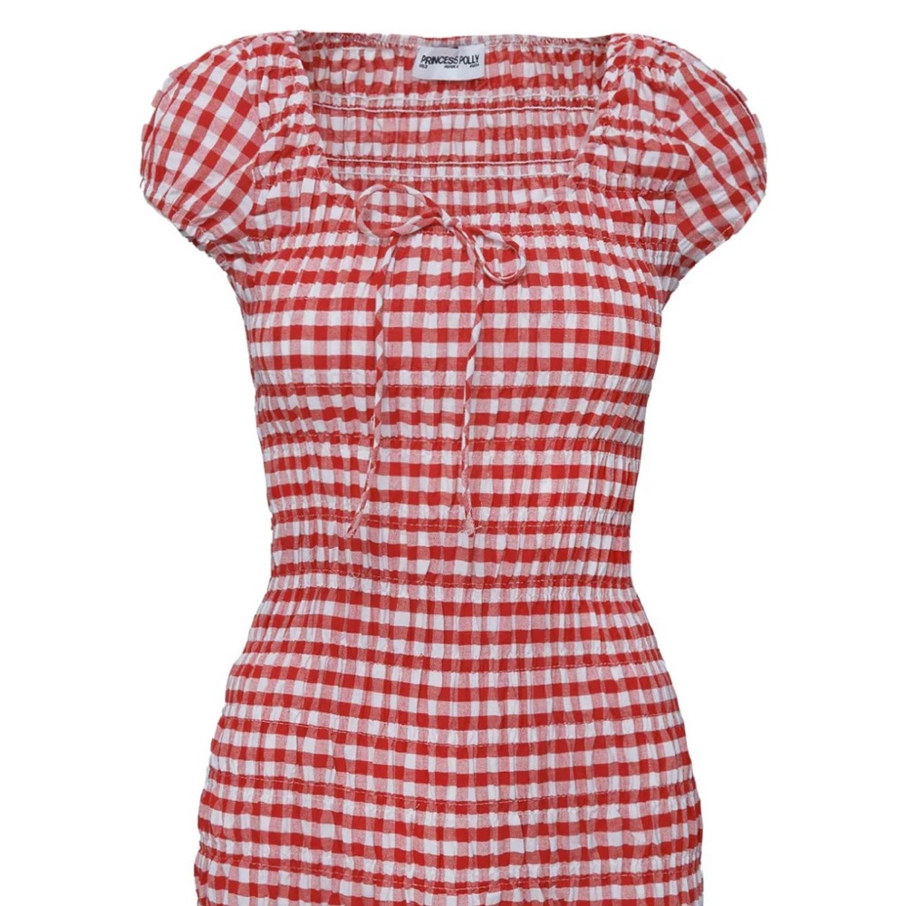 Princess Polly Bashful Playsuit Red Check